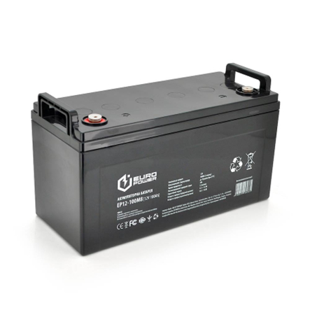 Аккумуляторная батарея 12 В 100 Ач AGM, 329*172*218 мм., 26.4 кг, EUROPOWER EP12-100M8 - 1