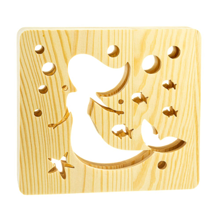 Ночник LED деревянный Русалочка (RGB/2)