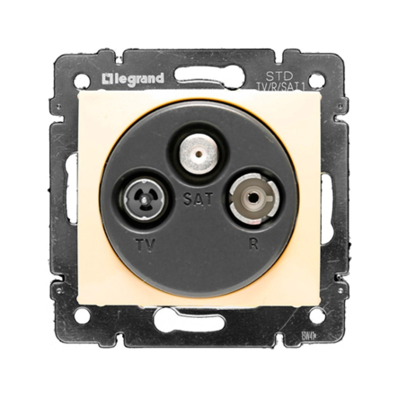 Розетка телевізійна ТV/FM/SAT 14 дб LEGRAND Valena, 774337, слонова кістка - 1