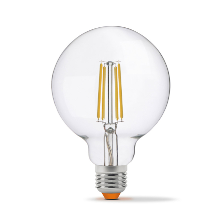 Лампа LED диммерная VIDEX 7W, 4100K, E27, 220V, G95FD, Filament, VL-G95FD-07274