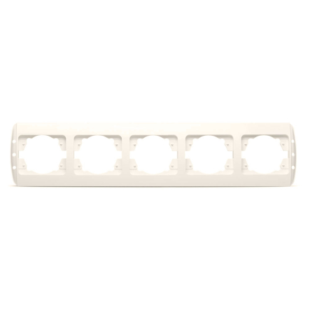 Рамка ZIRVE EL-BI пятерная горизонтальная, крем, (без вставок), 501-000300-250 - 1