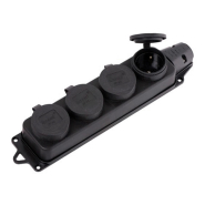 Розетка зовнішньої установки четвертна LEZARD, з заглушками, каучук, 106-0400-0107