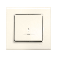 Вимикач 1 кл. прохідний, з підсвідкою, VIKO LINNERA, 90401063, крем