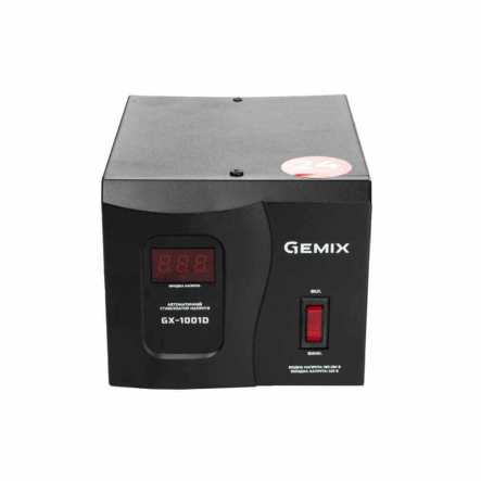 Стабилизатор напряжения Gemix GX-1001D, 700 Вт, релейный цифровой