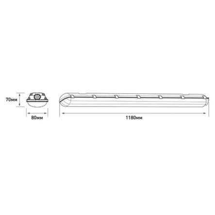 Линейный светильник Maxus assistance LINE BASIC PL, 36W, 5000K, 3800Lm, IP65, 120 см, Gray, MALN-BSCPL-1200-036