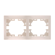 Рамка Lezard MIRA двухместная, горизонтальная, без вставки, крем, 701-0300-147