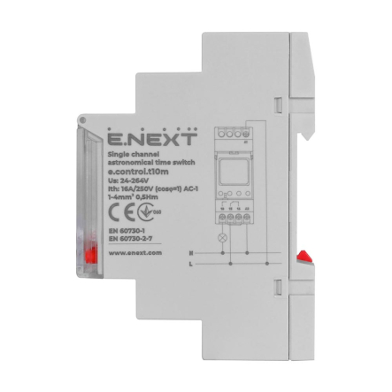 Реле времени астрономическое одноканальное E.Next e.control.t10m, i0310035
