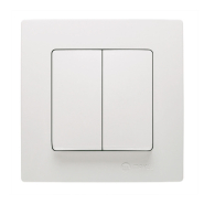 Выключатель двухклавишный  Makel Lillium Natural Kare белый, 32001003