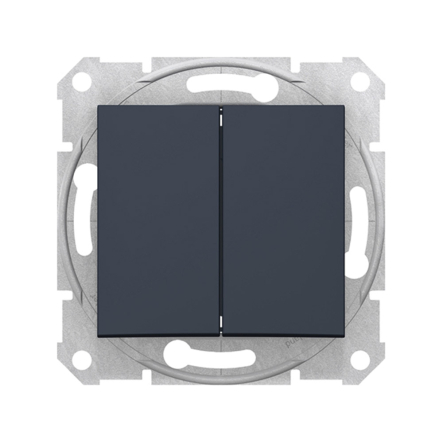Переключатель двухклавишный Schneider Electric Sedna, графіт, SDN0600170 - 1