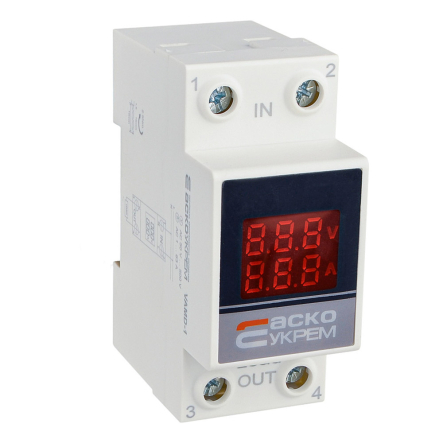 Вольтметр-амперметр модульный цифровой однофазный АСКО-УКРЕМ VAMD-1 (AC 50-500 V; 1-63 A), A0010250003