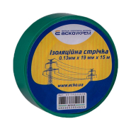 Изолента 0,13мм х 19мм 15м зелёная, АСКО-УКРЕМ, A0150020028