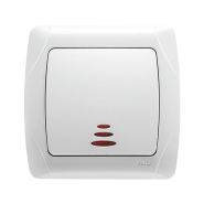 Выключатель 1 кл. с подсветкой VIKO CARMEN, 90561019, белый