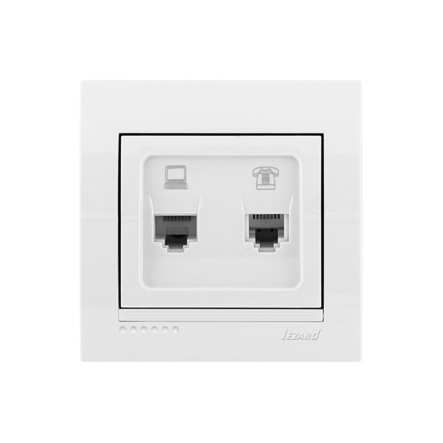 Розетка Lezard DERIY комп'ютерна +TF, біла, 702-0202-143 - 1
