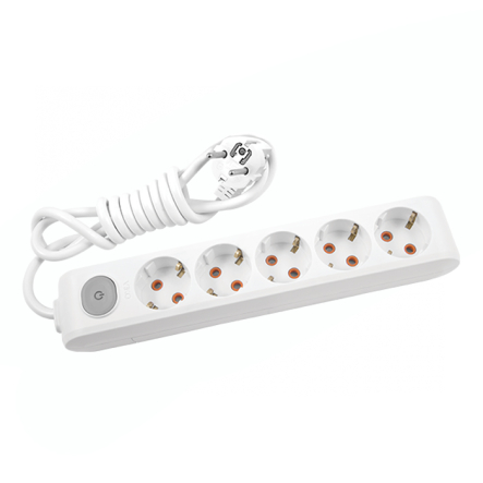 Подовжувач Viko 5 гнезд 3 м с заземленням и кнопкой Multi-Let, білий - 1