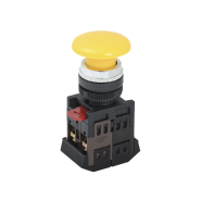 Кнопка IEK AEА-22 &quot;Грибок&quot; жовтий d22мм 1з+1р