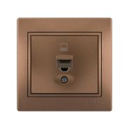 Розетка комп'ютерна Lezard MIRA, світло-коричневий перламутр, 701-3131-139