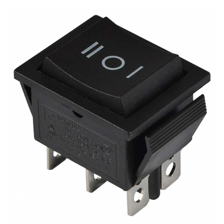 Переключатель 1 клав. перекидной (черный) KCD2-203 B/B, АСКО-УКРЕМ, A0140040106 - 1