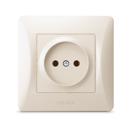 Розетка VIDEX BINERA, одинарна, кремова, VF-BNSK1-CR - 3
