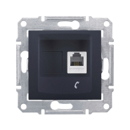 Розетка телефонна 1-я RJ 11 Schneider Electric Sedna, графіт, SDN4101170