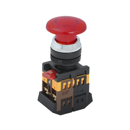 Кнопка IEK AELA22 "Грибок" червоний d22мм неон/240В 1з+1р - 1