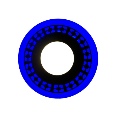 Панель LED Lemanso "Кубики" 18+6W с синей подсветкой, 1440Lm, 4500K, круг, 245х30мм, 175-265V / LM556 - 1