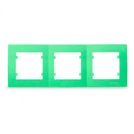 Рамка потрійна горизонтальна Makel Lillium Natural Kare, світло-зелена, 32091703 - 1