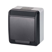 Розетка накладная, антрацит, IP44, Elektro-Plast Hermes, 0324-07