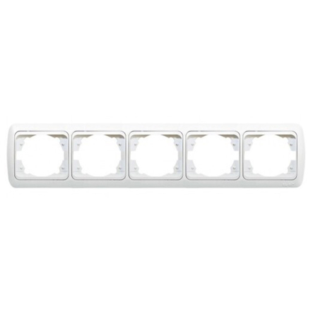 Рамка TUNA EL-BI пятерная горизонтальная, белая (без вставки), 502-000200-250 - 1
