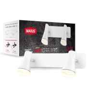 Спотовый светильник на 2 лампы MAXUS MSL-02W, 8W, 4100K, белый