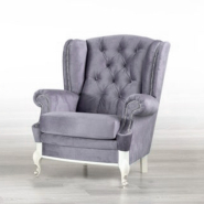 Кресло Мебус Лорд, дерево: пломбир, ткань RD1019/8145