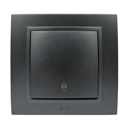 Выключатель EL-BI ZENA, 1 кл., проходной, черный, 500-011100-209 - 1