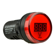 Вольтметр цифровой АСКО-УКРЕМ AD22-22DVM красный, ⌀22мм, A0190010010