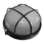 Світильник TechnoSystems НПП1302, 60W, E27, IP65, круглий, чорний, з решеткою, TNSy5001181