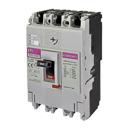 Автоматичний вимикач ETIBREAK EB2S 160/3LF 80А 3P (16kA фікс.настр.), 4671808 - 1