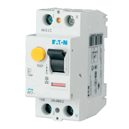 Дифференциальное реле EATON PF7-16/2/001-А-DE, 2P, 16A, А, 10кА, 10мА, 263598 - 1