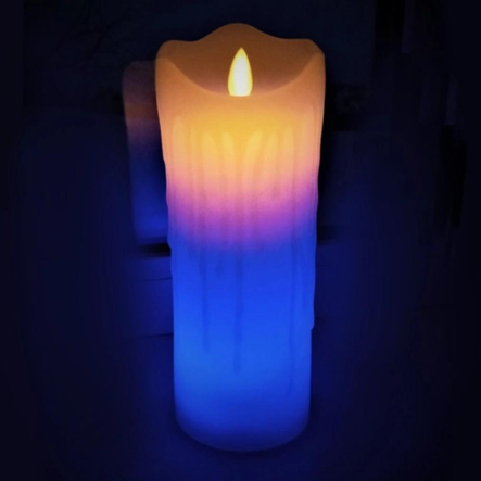 Ночник свечка LED Lemanso 75*200мм RGB 3xAAA (нет в компл.) IP20 / LM36010 (+пульт, еф. пламя)