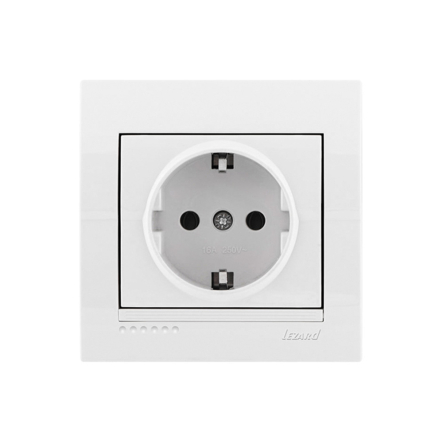 Розетка Lezard DERIY із заземленням, біла, 702-0202-122 - 1