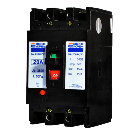 Автоматический выключатель АСКО-УКРЕМ ВА-2004N/63 3р, 20А, A0010040060