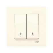 Вимикач 2 кл. на 2 напрямки, VIKO KARRE, 90960117, крем