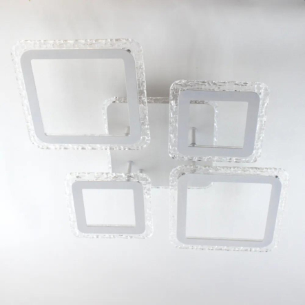 Люстра светодиодная OVAL ICE RGB 75W 5S-APP-725*500*93-WHITE/CLEAR-220-IP20, белая