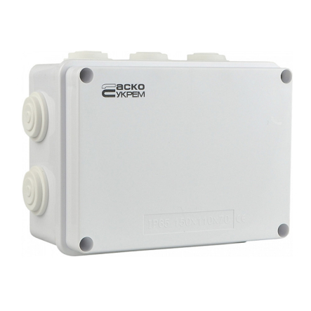 Коробка распределительная АСКО-УКРЕМ TY-RA, 150х110х70 мм., IP65, для улицы, A0150170019 - 1