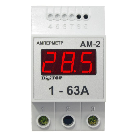 Амперметр DigiTOP АМ-2 DIN цифровий (1-50A) - 1