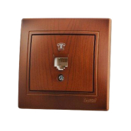 Розетка телефонная евро Lezard MIRA, Античный махагон, 701-0505-137