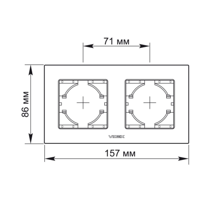 Рамка VIDEX BINERA, шоколадний алюміній, 2 поста, горизонтальна, VF-BNFRA2H-CH - 3