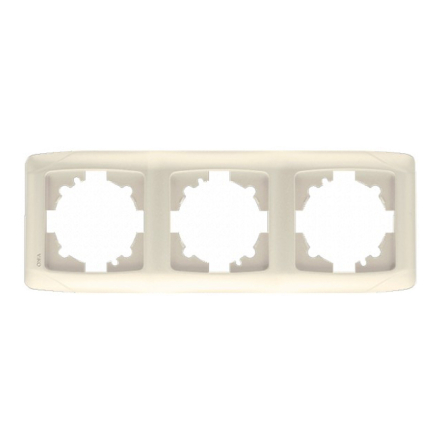Рамка тройная горизонтальная VIKO CARMEN, 90572103, крем - 1