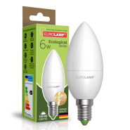 Лампа світлодіодна EUROLAMP 6 Вт, 3000K, E14, 220 В, C37