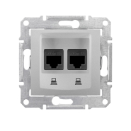 Розетка компьютерная 2я 5е, Schneider Electric Sedna, алюминий, SDN4400160
