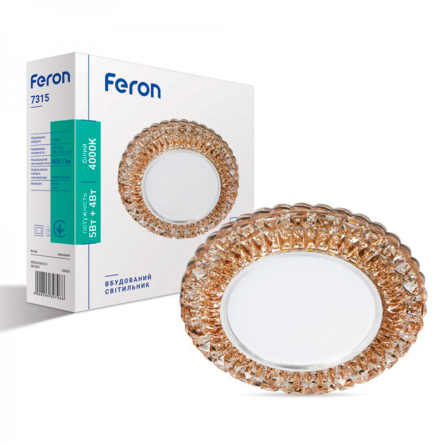 Светильник точечный Feron 7315, 5W, коричневый, LED подсветка, 4000K, 5880 - 1