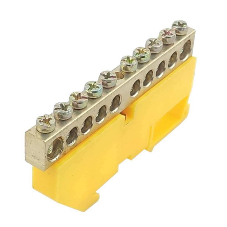 Шина ізольована стійка "N" TNSy5503135 на DIN-рейку ШЛІ8х12-10 жовта - 1