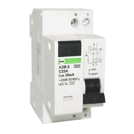 Автоматичний вимикач захисного виключення Промфактор АЗВ 1п+н С25 / 0,03 - 1